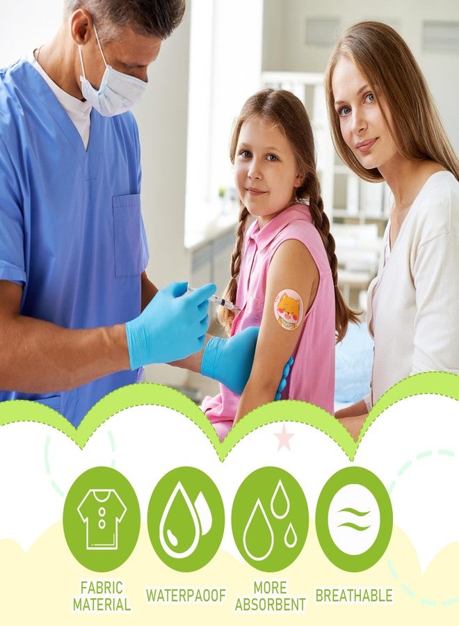 APLZGMG 120Pcs Kids Bandages 10 Styles Cute Cartoon Bandaids,0.9In Round Vaccination Bandage, Kids Bandaids for Small Wounds, Pimples, Vaccination and Blisters - Image 3